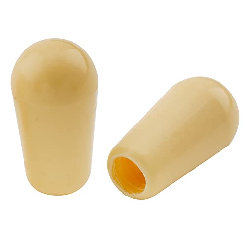 Musiclily USA Gewinde Gitarre 3-Weg Toggle Schalter Knopf Schalter Kappe Toggle Switch Knobs Caps Tips für LP Les Paul Style E-Gitarre,Creme (2 Stück) von Musiclily