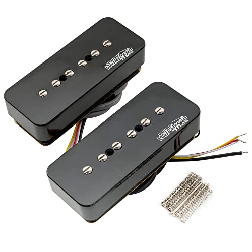 Wilkinson M Serie Gestapelt Keramik P90 Soapbar Single Coil Pickups Hals Steg Tonabnehmerset für SG/LP E-Gitarre, Schwarz von Musiclily