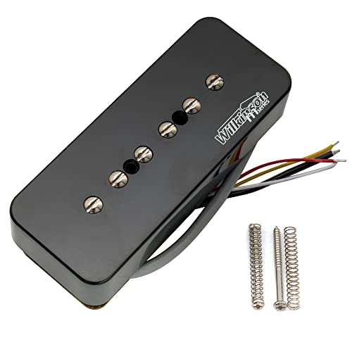 Wilkinson M-Serie Gestapelt Keramik P90 Soapbar Single Coil Sized Humbucker Tonabnehmer Hals Pickup für SG/LP E-Gitarre, Schwarz von Musiclily