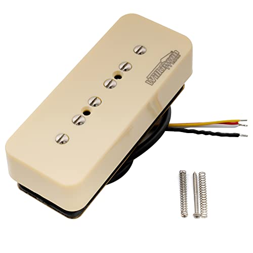 Wilkinson M-Serie Gestapelt Keramik P90 Soapbar Single Coil Sized Humbucker Tonabnehmer Steg Pickup für SG/LP E-Gitarre, Crème von Musiclily