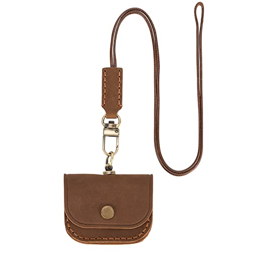 Musiin Hochwertige Ledertasche, kompatibel mit Airpods Pro 2/1 und Kopfhörer-Schutzhülle, tragbare Tragetasche, Braun von Musiin