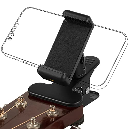 Musiin Gitarren Basskopf Handyhalterung, Live Broadcast Halterung Clip, geeignet kompatibel mit Smartphones (Gitarrenkopf Handyhalterung) von Musiin