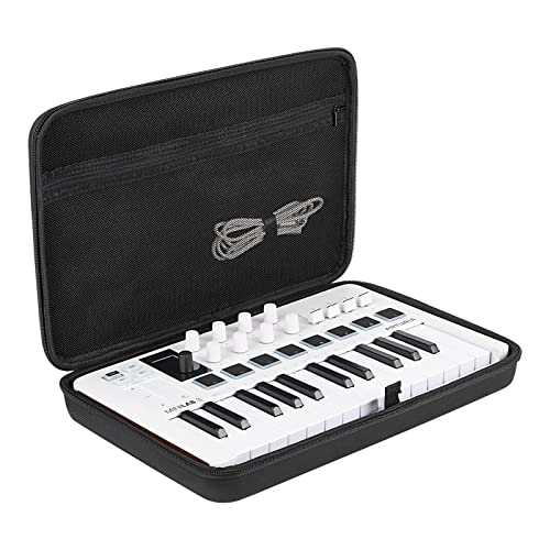 Musiin Hardshell Case for Arturia MiniLab 3/MiniLab MkII 25 Slim-Keyboard Controller & Arturia Midi Controller Synthesizer（Black） von Musiin