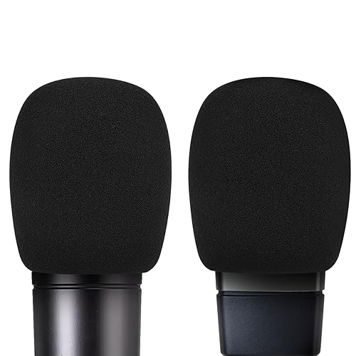Musiin Microphone Foam Windscreen Compatible with AKG P120, P220, P420, P820, C3000, C414 XLS, C414 XLII Microphone Antipop Foam Cover, Sponge Foam Filter, Mic Wind Cover (Black) 2 Pack von Musiin