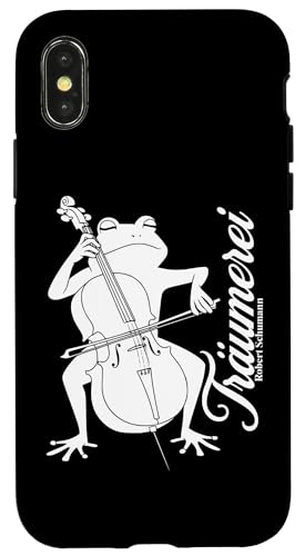 Cello Frosch spielt Träumerei von Robert Schumann Cellist Hülle für iPhone X/XS Cello Frosch spielt Träumerei von Robert Schumann Cellist Hülle für iPhone X/XS von Musikalische Tiere für Orchester Musiker