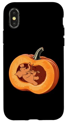 Elefant spielt Violine im Kürbis Geigerin Violinist Geiger Hülle für iPhone X/XS Elefant spielt Violine im Kürbis Geigerin Violinist Geiger Hülle für iPhone X/XS von Musikalische Tiere für Orchester Musiker