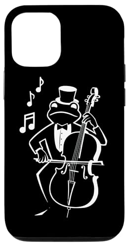 Frosch spielt Kontrabass mit Musiknoten Cello Kontrabassist Hülle für iPhone 12/12 Pro Frosch spielt Kontrabass mit Musiknoten Cello Kontrabassist Hülle für iPhone 12/12 Pro von Musikalische Tiere für Orchester Musiker