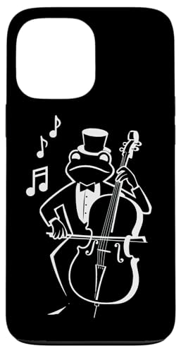 Frosch spielt Kontrabass mit Musiknoten Cello Kontrabassist Hülle für iPhone 13 Pro Max Frosch spielt Kontrabass mit Musiknoten Cello Kontrabassist Hülle für iPhone 13 Pro Max von Musikalische Tiere für Orchester Musiker