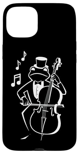 Frosch spielt Kontrabass mit Musiknoten Cello Kontrabassist Hülle für iPhone 15 Plus Frosch spielt Kontrabass mit Musiknoten Cello Kontrabassist Hülle für iPhone 15 Plus von Musikalische Tiere für Orchester Musiker