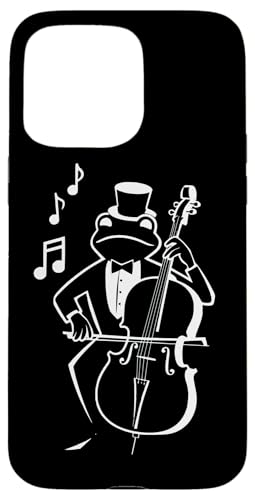 Frosch spielt Kontrabass mit Musiknoten Cello Kontrabassist Hülle für iPhone 15 Pro Max Frosch spielt Kontrabass mit Musiknoten Cello Kontrabassist Hülle für iPhone 15 Pro Max von Musikalische Tiere für Orchester Musiker