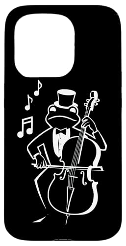 Frosch spielt Kontrabass mit Musiknoten Cello Kontrabassist Hülle für iPhone 15 Pro Frosch spielt Kontrabass mit Musiknoten Cello Kontrabassist Hülle für iPhone 15 Pro von Musikalische Tiere für Orchester Musiker