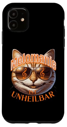 Melomanie ist unheilbar musiksüchtige Katze Musik Freaks Hülle für iPhone 11 von Musikalische Tiere für Orchester Musiker