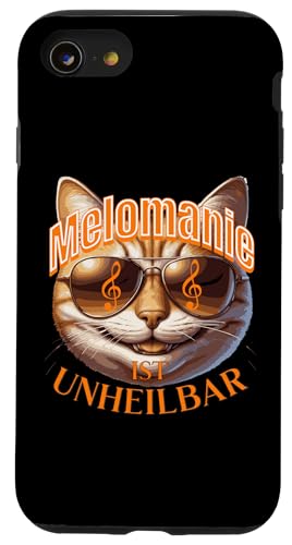Melomanie ist unheilbar musiksüchtige Katze Musik Freaks Hülle für iPhone SE (2020) / 7 / 8 von Musikalische Tiere für Orchester Musiker