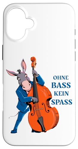 Ohne Bass Kein Spaß Kontrabass Esel Rockabilly Kontrabassist Hülle für iPhone 16 Plus Ohne Bass Kein Spaß Kontrabass Esel Rockabilly Kontrabassist Hülle für iPhone 16 Plus von Musikalische Tiere für Orchester Musiker