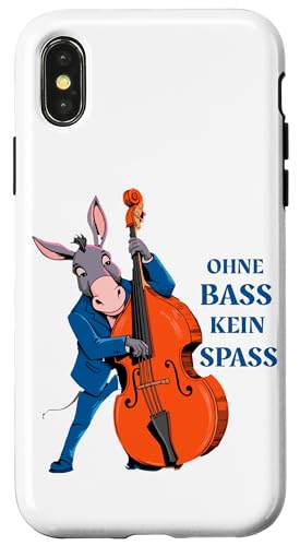 Ohne Bass Kein Spaß Kontrabass Esel Rockabilly Kontrabassist Hülle für iPhone X/XS Ohne Bass Kein Spaß Kontrabass Esel Rockabilly Kontrabassist Hülle für iPhone X/XS von Musikalische Tiere für Orchester Musiker