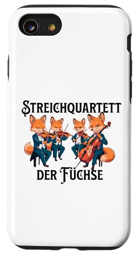 Streichquartett der Füchse Streichorchester Violine Cello Hülle für iPhone SE (2020) / 7 / 8 von Musikalische Tiere für Orchester Musiker