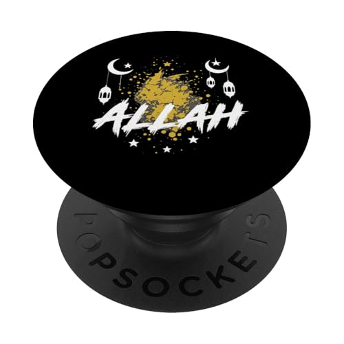 Allah T-Shirt Islamisches Design mit arabischer Kalligrafi PopSockets Klebender PopGrip Allah T-Shirt Islamisches Design mit arabischer Kalligrafi PopSockets Klebender PopGrip von Muslimisches Shirt für Ramadan Eid Gebet Islam