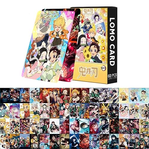 60 Stück Demon Slayer Lomo Card Photocards Sammelkarten Anime Kimetsu No Yaiba Figuren Kamado Tanjirou Grußkarten Mini Karten Geschenk für Fans (DS-D) von Musolaree