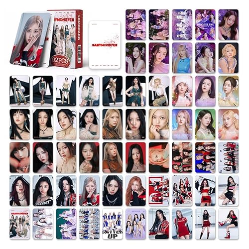 Musolera 92 Stück Grußkarte Baby Monster Neues Album Mini Merch 60 Karten 32 Aufkleber Greeting Card Postale für Fans von Baby Monster von Musolera