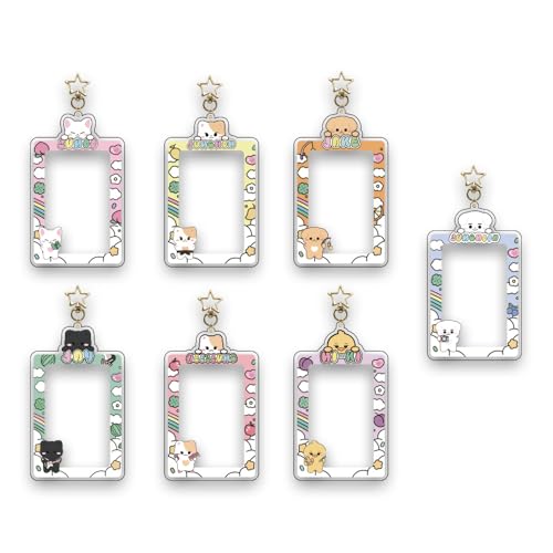 Enhypen Fotokarten, Schlüsselanhänger, Halterung für Photocard, Badge, wasserdicht, Kawaii, Fotohalter, Karten, Idole, Schutz, Cartoon, Bankkarten, Schlüsselanhänger, für Kinder, DIY (7 Stück) von Musolera