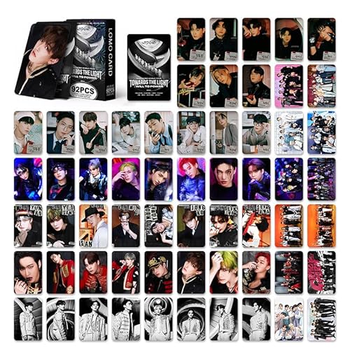 Musolera 92 Stück ATEEZ Photokarten ATEEZ Towards The Light: WILL TO POWER Neues Album ATEEZ 60 Karten 32 Aufkleber Photocards Postkarten Poster für Fans Geschenk (WTP-1) von Musolera