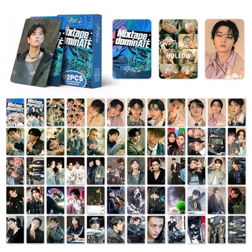 Musolera 92 Stück Stray Kids Photocard, Mixtape: Dominate Holow 60 Karten, 32 Sticker, Set Mini Fotokarten, Mini-Poster, DIY, Tagebuch für Fans Geschenk von Musolera