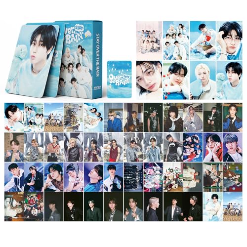 Musolera Stray Kids Cards Stray Kids 5Th FanClub Stay Over The Rain Photocard-Set, Mini-Fotokarten, Mini-Poster, DIY, Tagebuch, für Fans, Geschenk, 55 Stück von Musolera