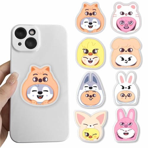 SKZOO Handyhalterung aus Acryl, selbstklebend, für Smartphones, verstellbar, für Kinder, Tier, Cartoon, Ring für Selfies Fans (HyunJin) von Musolera