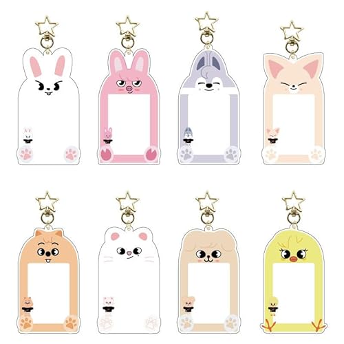 Skzoo Fotokarten, Ring, Schlüsselanhänger, Halterung für Photocard, Badge, wasserdicht, Anime, Cartoon, Fotohalter, Karten, Idole, Schutz, Schlüsselanhänger, Bankkarten, Stray Kids für Kinder (BbokAri von Musolera