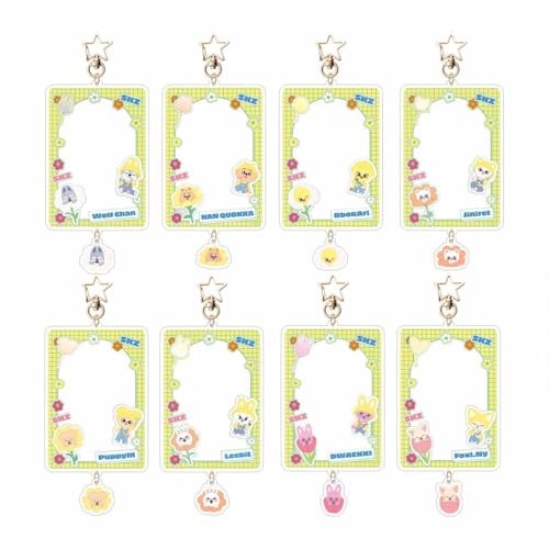 Skzoo Fotokarten Ringhalter Halterung Photocard Badge Wasserdicht Kawaii Fotohalter Karten Idole Schutz Cartoon Bankkarten Stray Kids Card Schlüsselanhänger für Kinder DIY (8 Stück) von Musolera