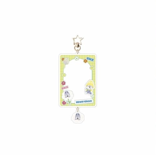 Skzoo Fotokarten Ringhalter Halterung Photocard Badge Wasserdicht Kawaii Fotohalter Karten Idole Schutz Cartoon Bankkarten Stray Kids Card Schlüsselanhänger für Kinder DIY (Bangchan) von Musolera