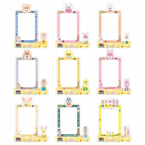 Skzoo Fotokarten zum Aufhängen, Stray Kids, Karten, Einlage, Rahmen, Halterung für Photocard, Badge, wasserdicht, Kawaii, Fotohalter, Kartenhalter, Schutz, Cartoon, Banken für Kinder (alle 8 Stück) von Musolera