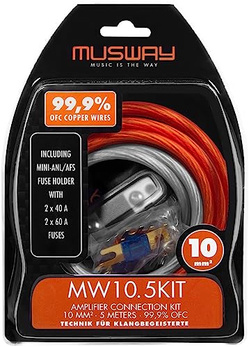 Musway MW10.5KIT - Kabelkit VOLLKUPFER 10mm² mit Sicherung | 5m von Musway