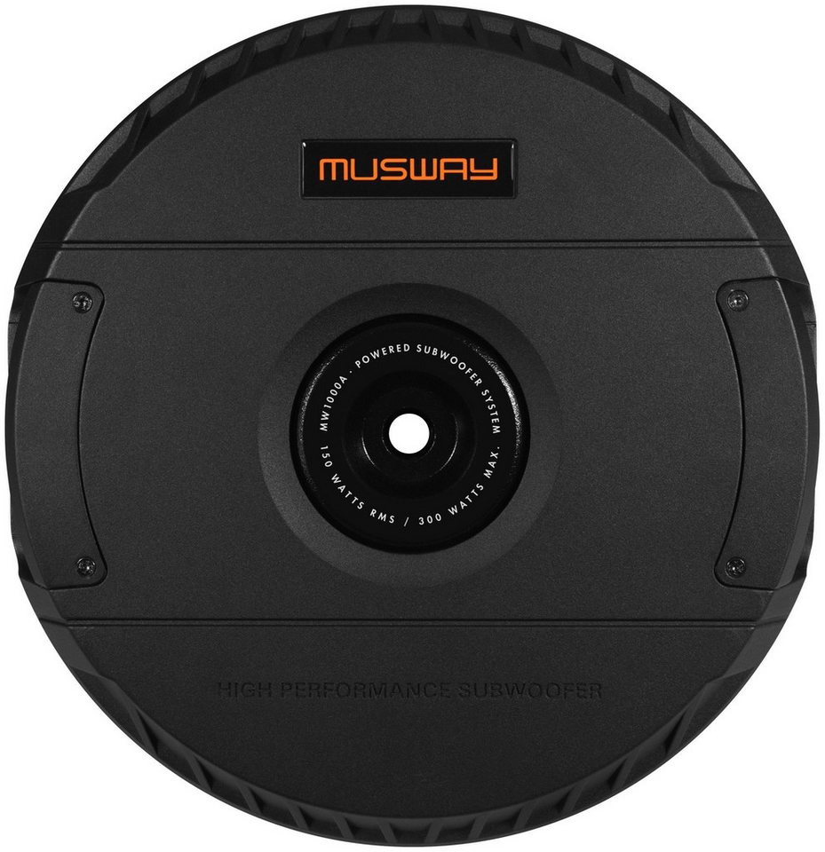 Musway MW1000A Aktiv-Reserverad Subwoofer 28 cm auch Notrad 300 Watt Auto-Subwoofer (150 W, max.: W 28 cm) von Musway