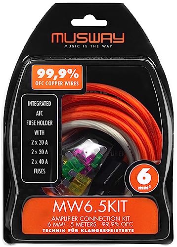 Musway MW6.5KIT - Kabelkit VOLLKUPFER 6mm² mit Sicherung | 5m von Musway