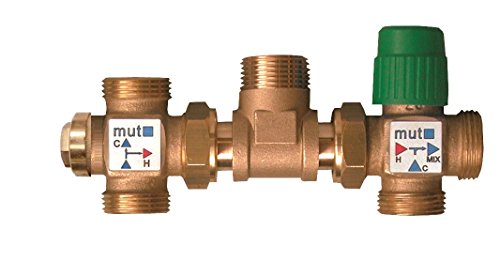 Mut 703001195 Kit Solar Thermo mit deviatrice Thermostat A Skala Feste (45/55 °C) und Mischbatterie verstellbar (30 – 60 °C) von Mut