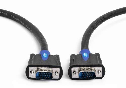 MutecPower 15m VGA Kabel 15pol - Full HD S-VGA Monitorkabel D-Sub Stecker 1080p Vga Videokabel Geeignet für: Monitore, Fernseher (LCD/Plasma), Projektor, PC, Notebooks - Schwarz 15 Meter von MutecPower