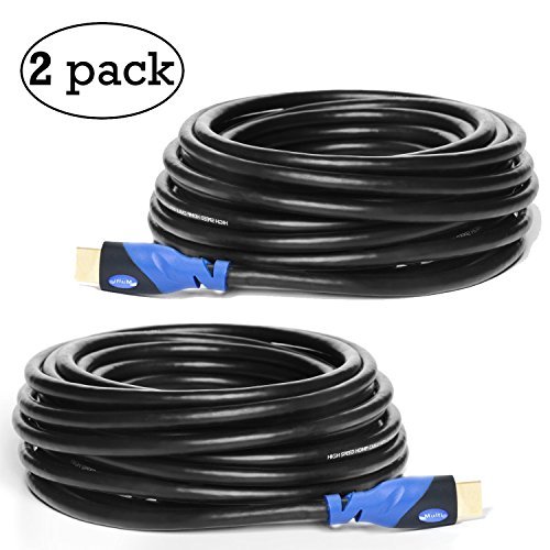 MutecPower 2 Stück 10m High Speed HDMI Kabel 2.0 mit Ethernet - unterstützt Full HD 3D 4K & Audio Return Channel - 10 Meter - 2 Stück Schwarz von MutecPower