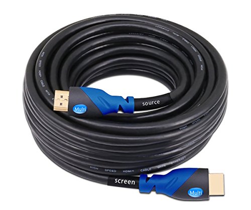 MutecPower 20m High Speed HDMI Kabel 2.0 mit Ethernet - Mit Eingebautem Signal Verstärker - unterstützt Full HD 3D & Audio Return Channel - 24AWG [Die Späteste HDMI Version Verfügbar] 20 Meter Schwarzes Kabel von MutecPower