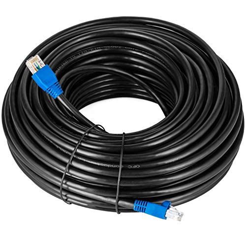 MutecPower CAT5E Patchkabel 30m Außen Verwendung wasserdicht - FTP - Direct Burial Ethernet Netzwerkkabel/Ethernet Kabel - CCA - mit RJ-45 Stecker - Schwarz 30 Meter von MutecPower