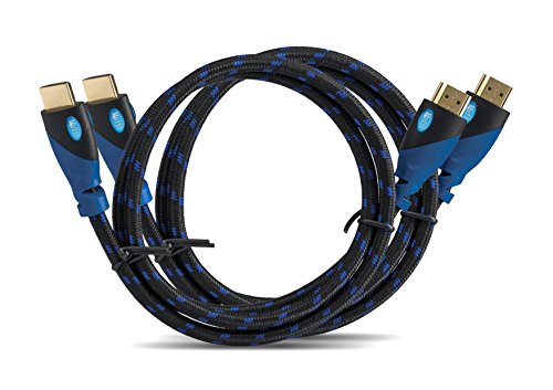 MutecPower Premium - High Speed HDMI Kabel mit Ethernet 2 Stück 3m - (unterstützt Full HD 3D & Audio Return Channel) - 3 Meter -2 Stück Blau Geflochten von MutecPower