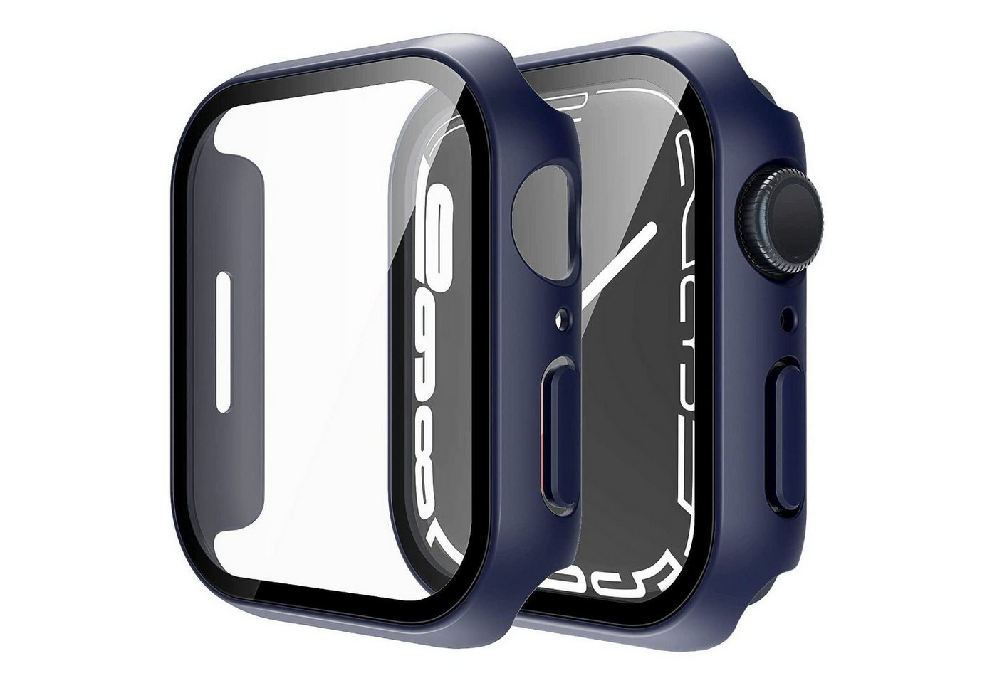 Mutoy Smartwatch-Hülle 2 Stück für Apple Watch Series 7 8 9 Schutzhülle,Displayschutzglas 9H, HD Ultradünne,für 41mm 45mm Display, Voller Schutz, Kratzfestes Schutzhülle, Gegen Kratzer, Stürze von Mutoy