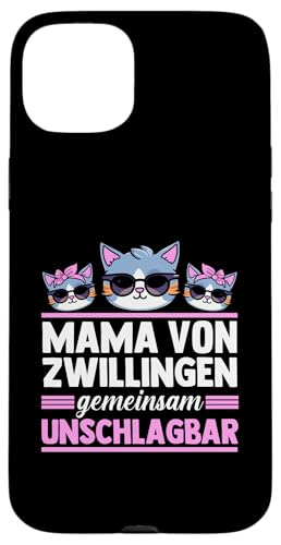 Mama Und Zwillinge Katzen Hülle für iPhone 15 Plus von Mutter Zwillingsmama Muttertag Zwillinge