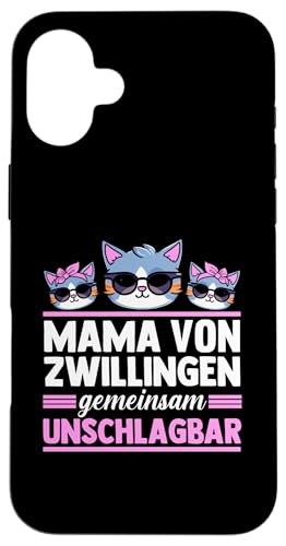 Mama Und Zwillinge Katzen Hülle für iPhone 16 Plus von Mutter Zwillingsmama Muttertag Zwillinge