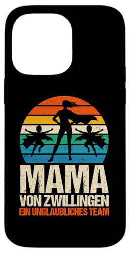 Superhelden Mama Und Zwillinge Hülle für iPhone 14 Pro Max von Mutter Zwillingsmama Muttertag Zwillinge