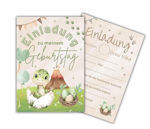Dino Einladungskarten Kindergeburtstag – 12er Set | Dinosaurier Party Einladungskarten für Jungen & Mädchen | Stabil auf 350g Papier | Einladung zum Selbst Ausfüllen für Dino-Mottoparty & Kinderfeste Dino Einladungskarten Kindergeburtstag – 12er Set | Dinosaurier Party Einladungskarten für Jungen & Mädchen | Stabil auf 350g Papier | Einladung zum Selbst Ausfüllen für Dino-Mottoparty & Kinderfeste von Mutzauber