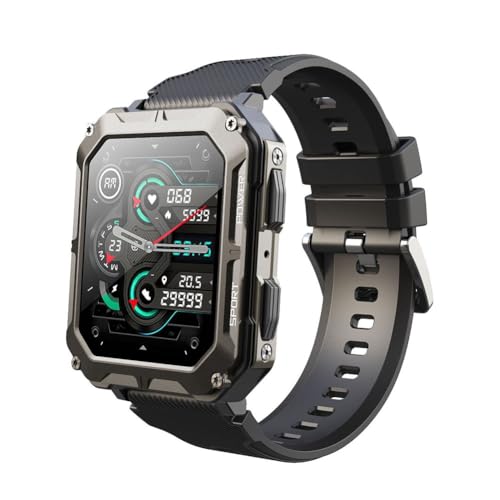 Muuoeou C20 Pro Smartwatch, Sprachassistent, BT, Kabelloser Anruf, Business, Outdoor, Sport, IP68, wasserdichte Uhr für Android/IOS, Schwarz Muuoeou C20 Pro Smartwatch, Sprachassistent, BT, Kabelloser Anruf, Business, Outdoor, Sport, IP68, wasserdichte Uhr für Android/IOS, Schwarz von Muuoeou