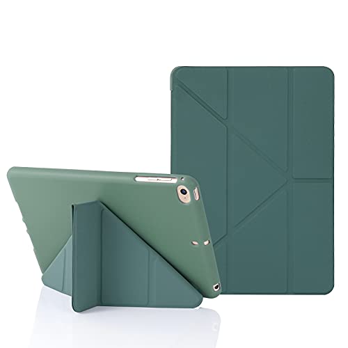 Origami Hülle für iPad Mini 5. 4. 3. 2. Generation, Schützhülle iPad Mini 7,9 Zoll, Auto Schlafen/Wachen, 5-in-1 mehrere Betrachtungswinkel, Glatt Silikonhülle und weiche TPU Rückseite, Kieferngrün von MuyDouxTech