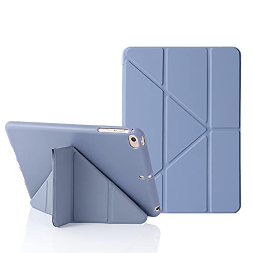 Origami Hülle für iPad Mini 5. 4. 3. 2. Generation, Schützhülle iPad Mini 7,9 Zoll, Auto Schlafen/Wachen, 5-in-1 mehrere Betrachtungswinkel, Glatt Silikonhülle und weiche TPU Rückseite, Blau-Grau von MuyDouxTech
