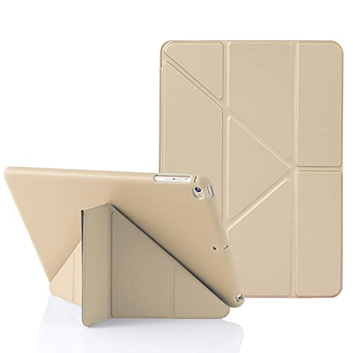 Origami iPad Hülle für iPad 9,7 Zoll 6. 2018 & 5. 2017 Gen, auch für iPad 9,7 Zoll Air 1. 2013 & Air 2. 2014, 5-in-1 Verschiedene Betrachtungswinkel, Glatte Silikon-Hülle Weiche TPU Rückseite - Beige von MuyDouxTech